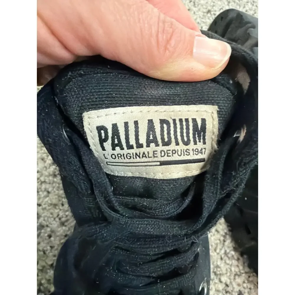 Palladium Pampa Hi Boots Mens 5.5 Womens 7 Black Chukka Canvas Lace Up